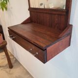 Miroir scandinave vintage teck palissandre années 1970