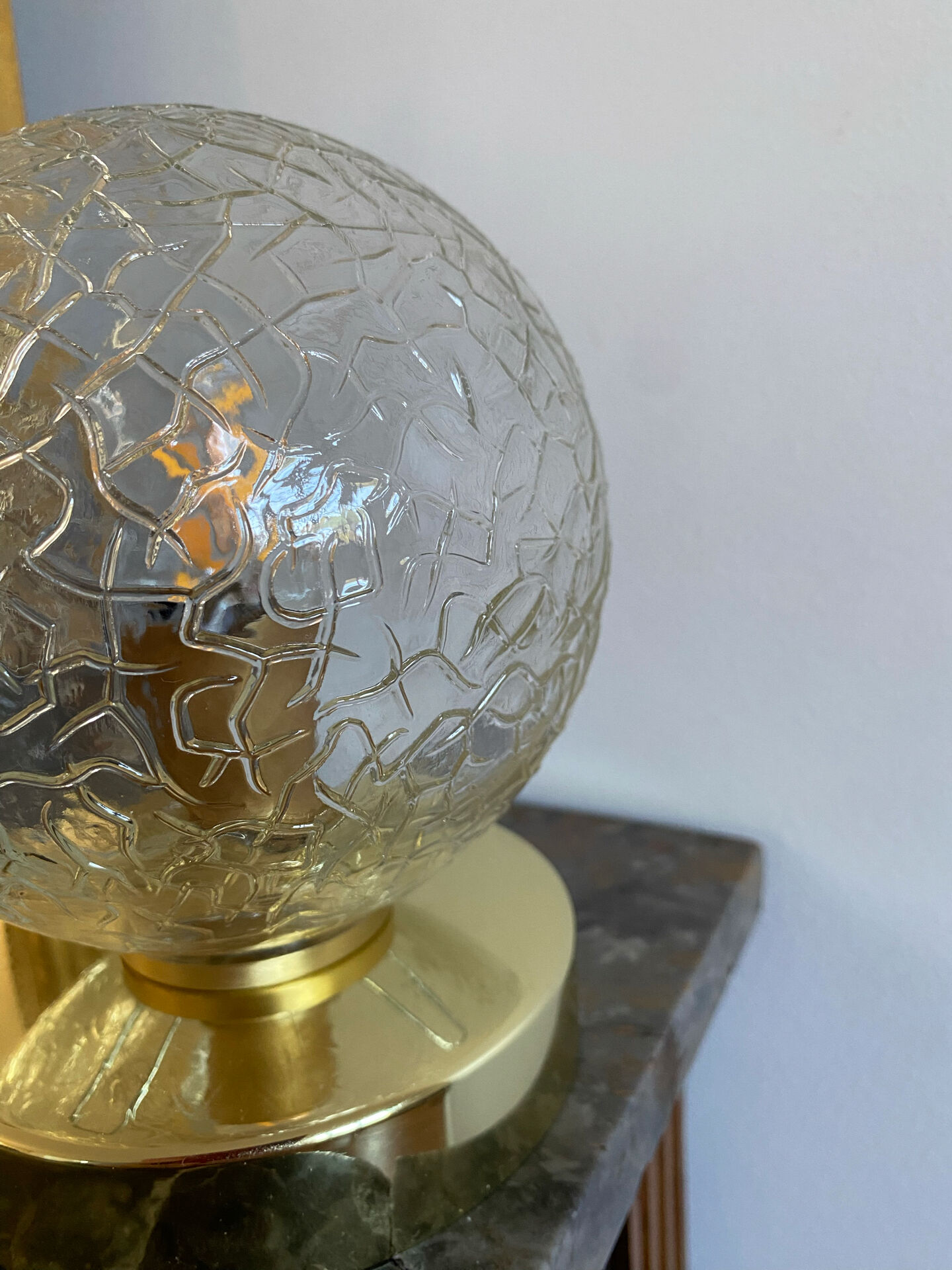 Vintage glass globe wall or ceiling light.