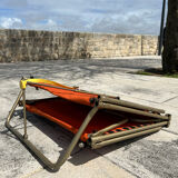 Vintage deckchair 1970 orange