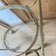 Oval golden brass rolling dessert trolley, Maison Jansen style, 1960s.
