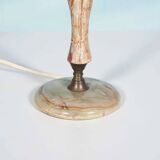 Chic hotel table lamp in onyx and brass, mid-century modern table lamp from the 70s.