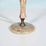 Chic hotel table lamp in onyx and brass, mid-century modern table lamp from the 70s.