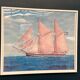 Swedish original print on paper – "Boat at Sea" by Egil Bergström – Signed – vintage and framed – 60.5 × 50.5 cm (23.8 in × 19.8 in)