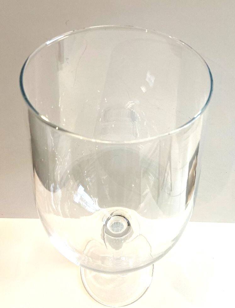 Large Tealight Candle Holder Vase on Stand Blown Crystal Glass Decorative Art