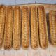 Set of 7 wicker baker's baskets, 1960s
