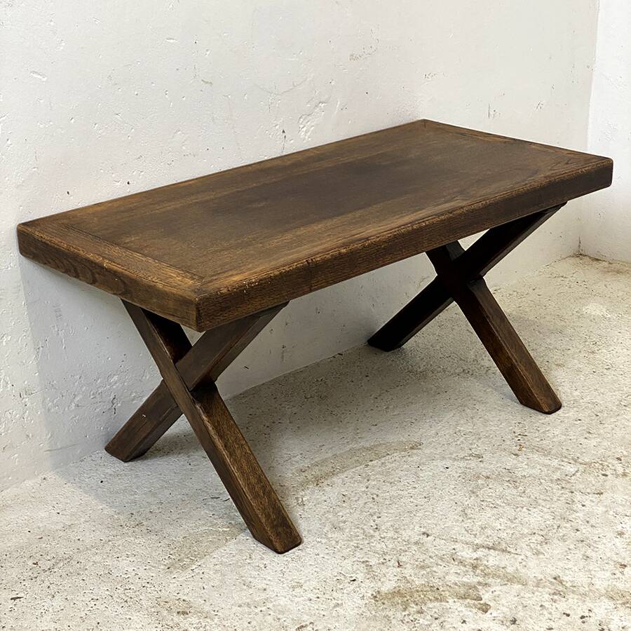 70's Brutalist Coffee Table Solid Oak