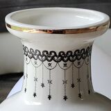 Chinese baluster vase. in glazed ceramic. geisha/wilderness motifs. stamped. high 32 cm