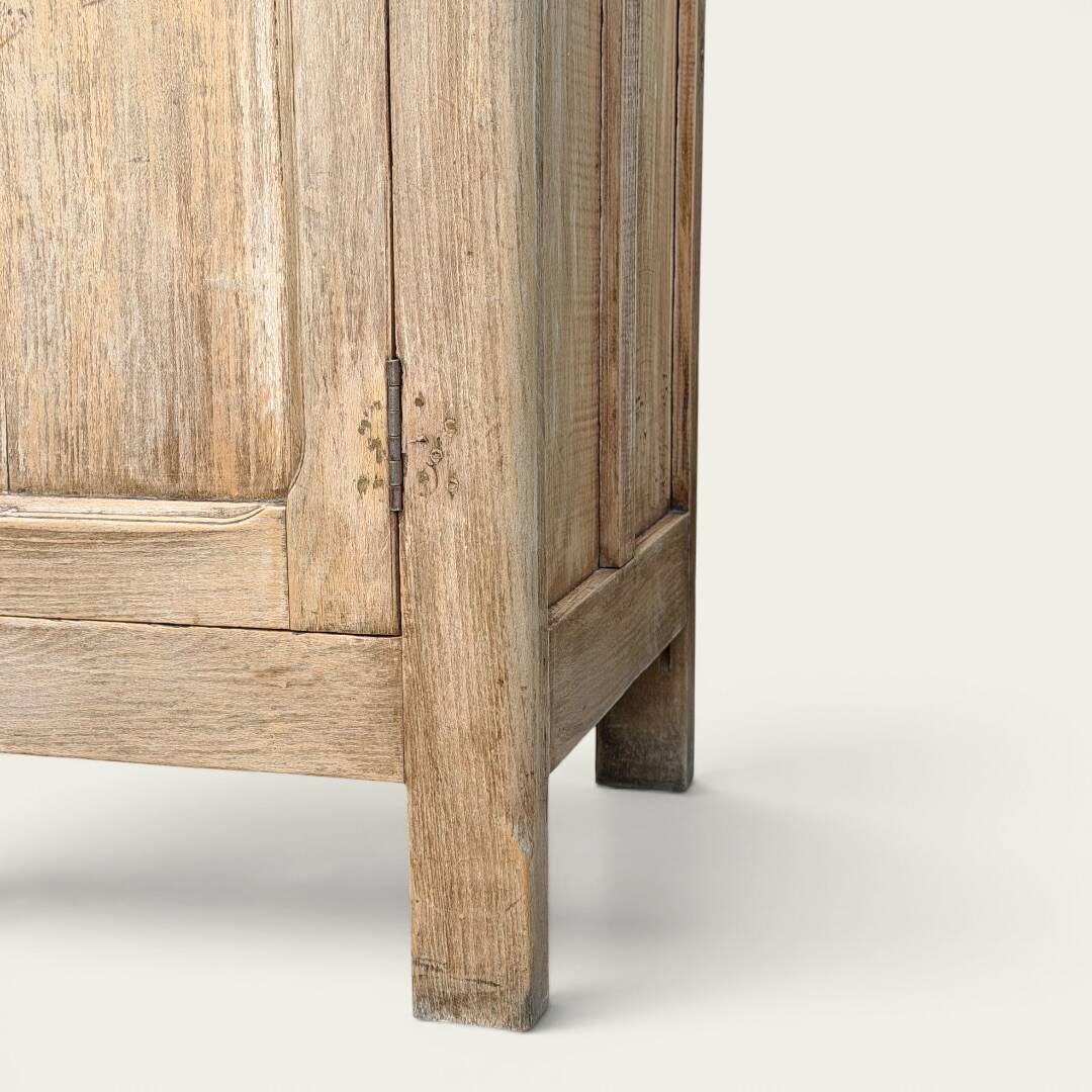 Antique patinated Parisian buffet with shell handles.