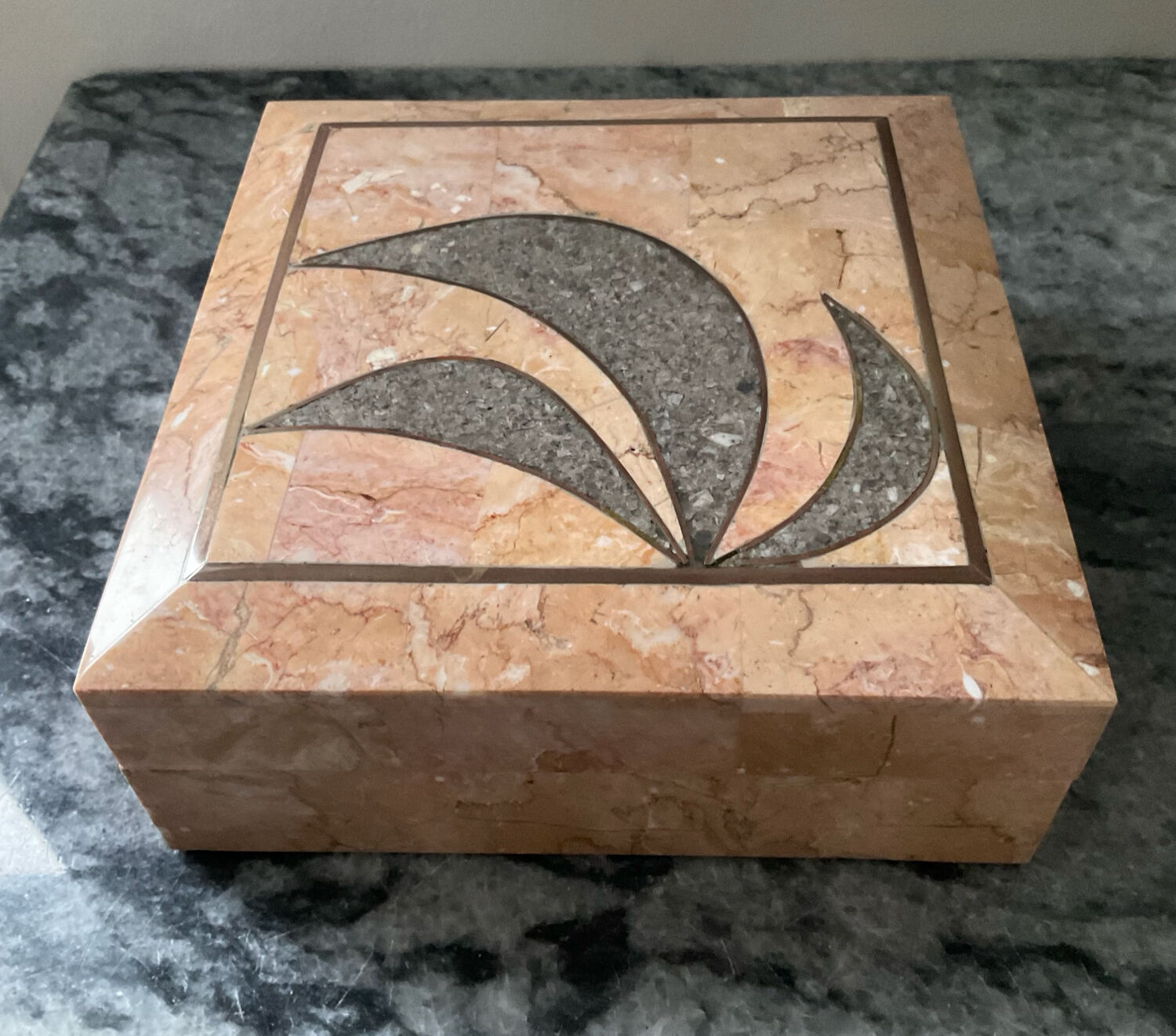 Maitland Smith jewellery box in tessellated stone