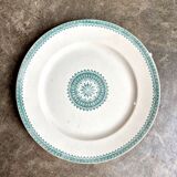 Creil & Montereau round dish in green ironstone, "English" service