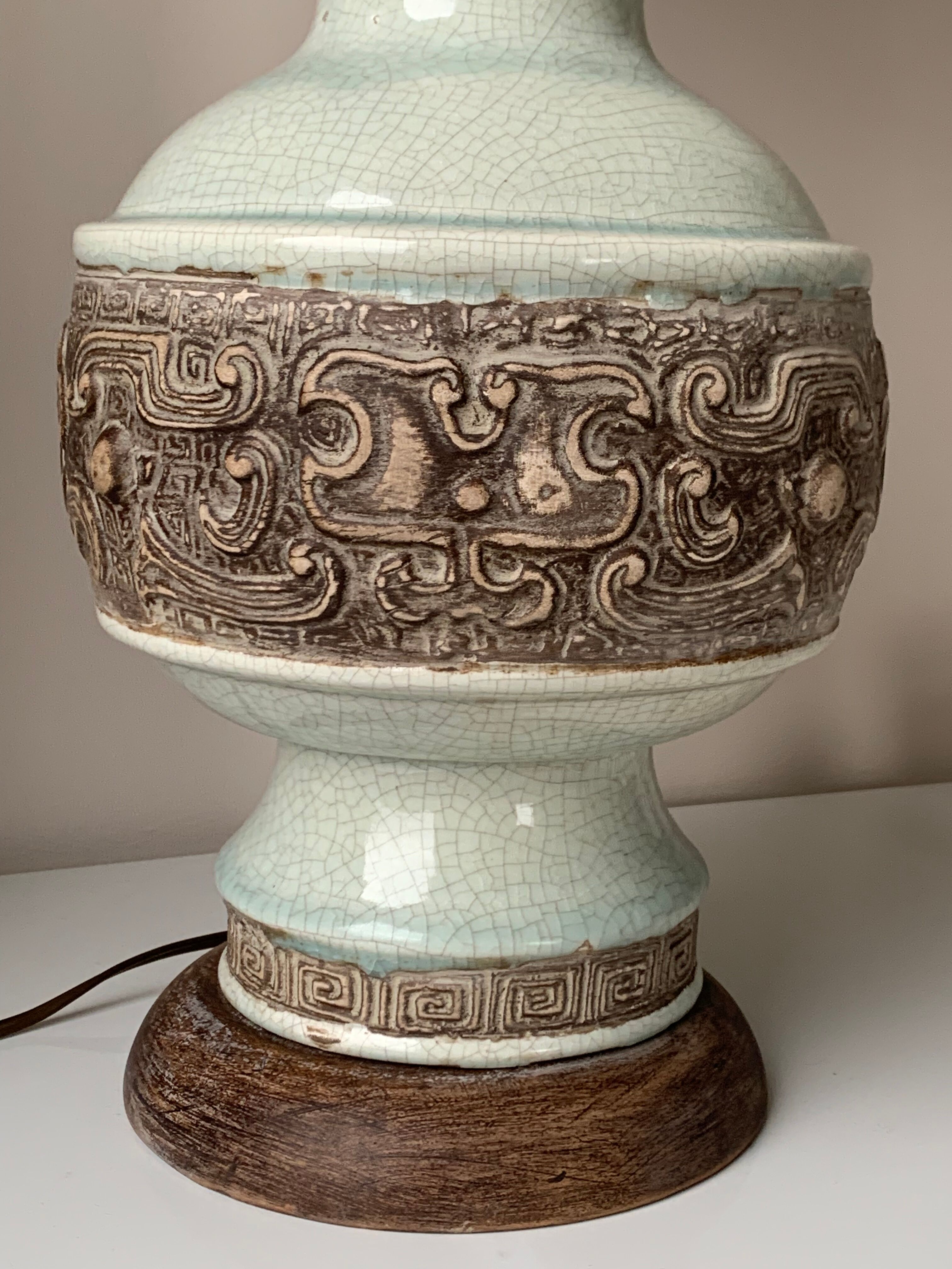 Vintage ceramic foot lamp