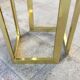 Round dining table glass and gilded metal, vintage 80's