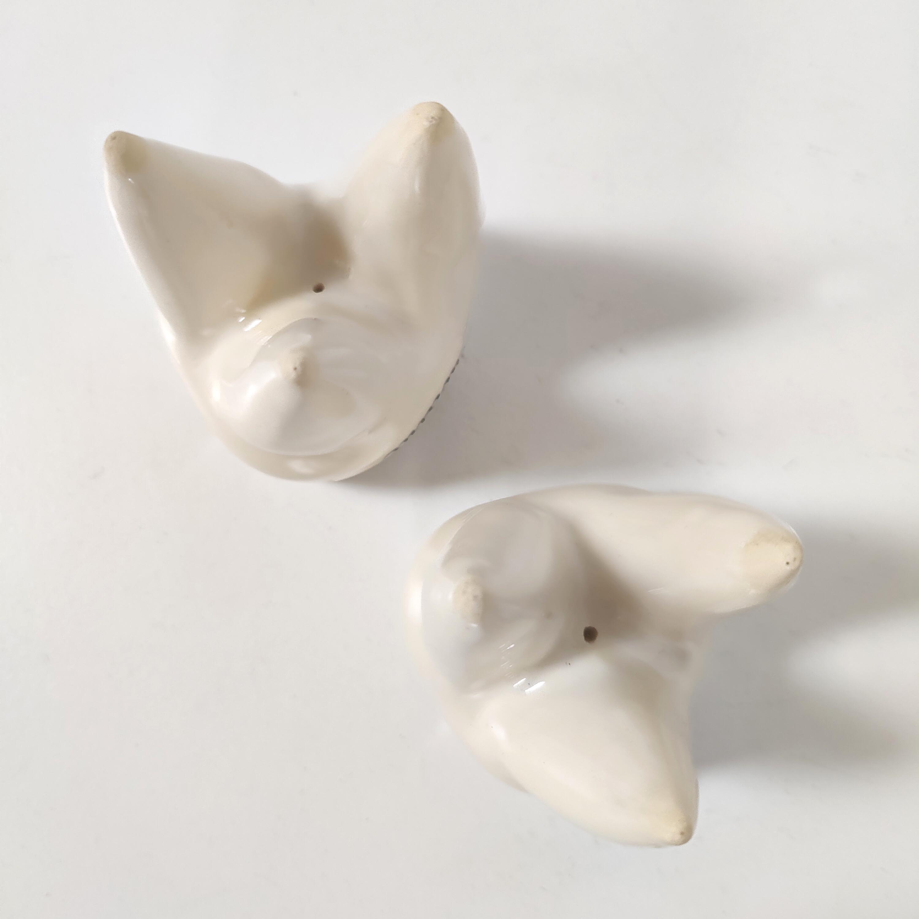 Set of two ceramic Fluocaril advertising ashtrays