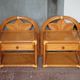 Pair of Maugrion rattan tables for Roche Bobois, rattan bedside table