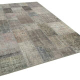 Tapis anatolien surteint fait à la main 200 cm x 297 cm tapis patchwork gris