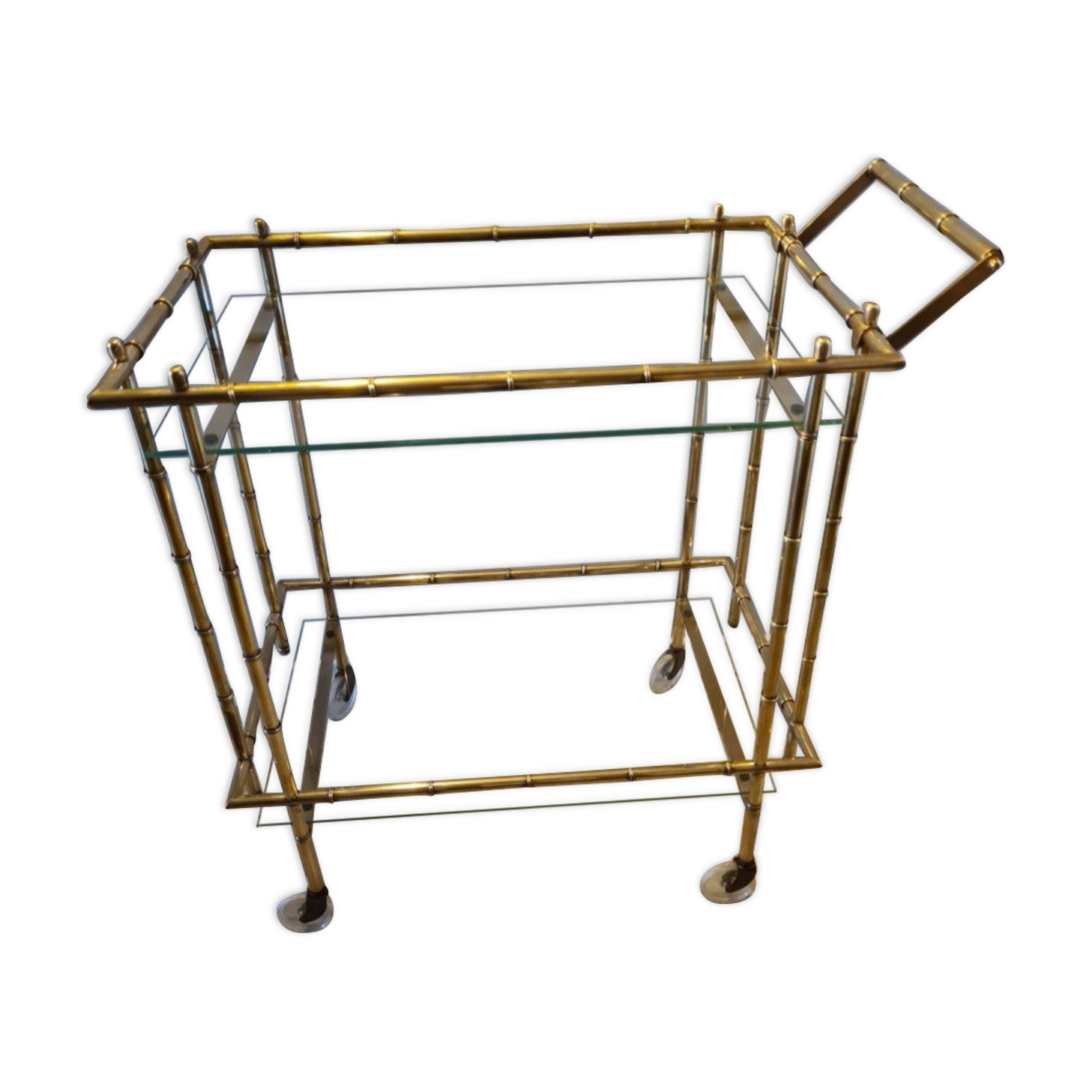 Bamboo brass rolling table 1970