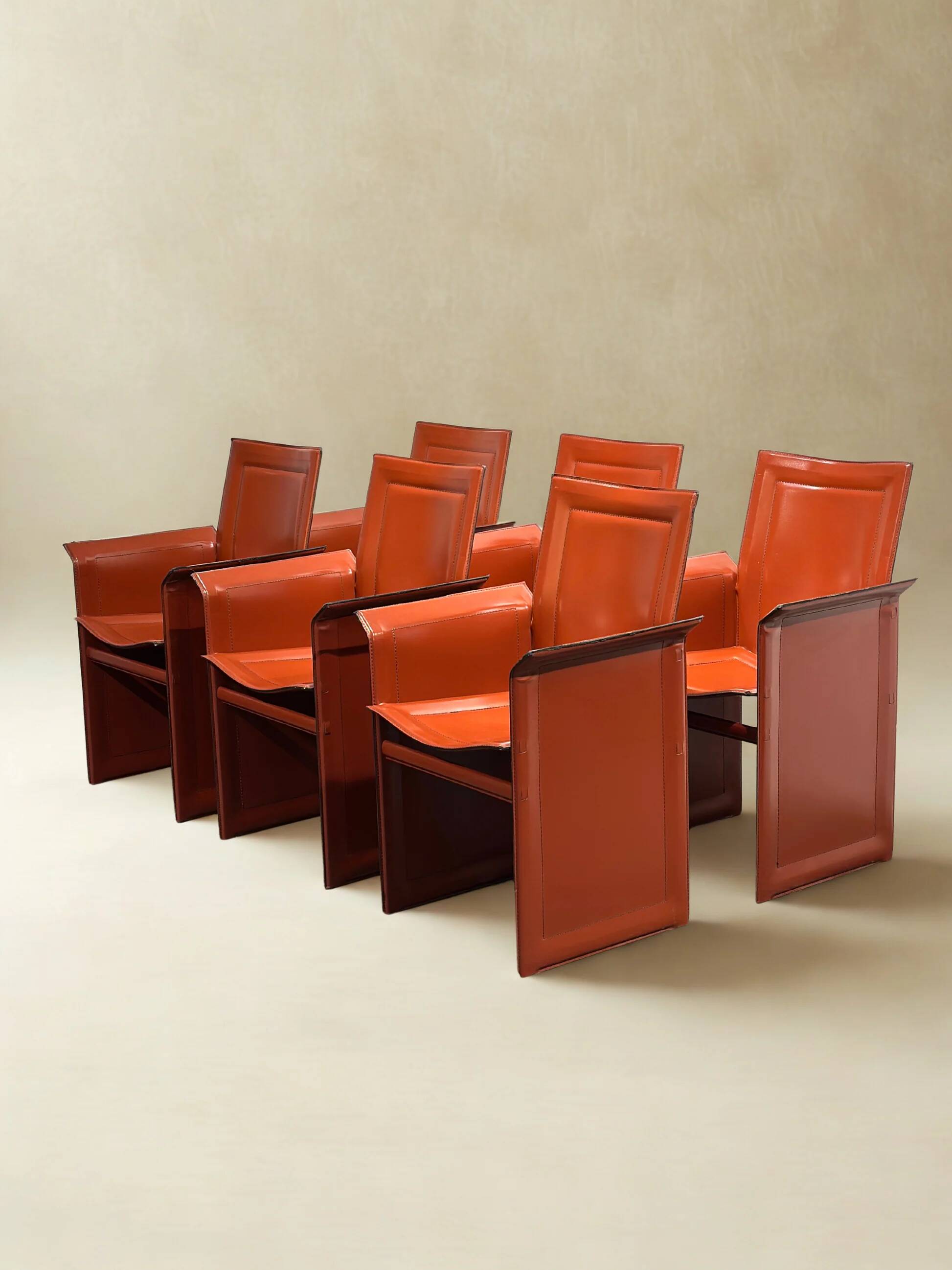 Set of 6 original “Korium” chairs by Tito Agnoli
