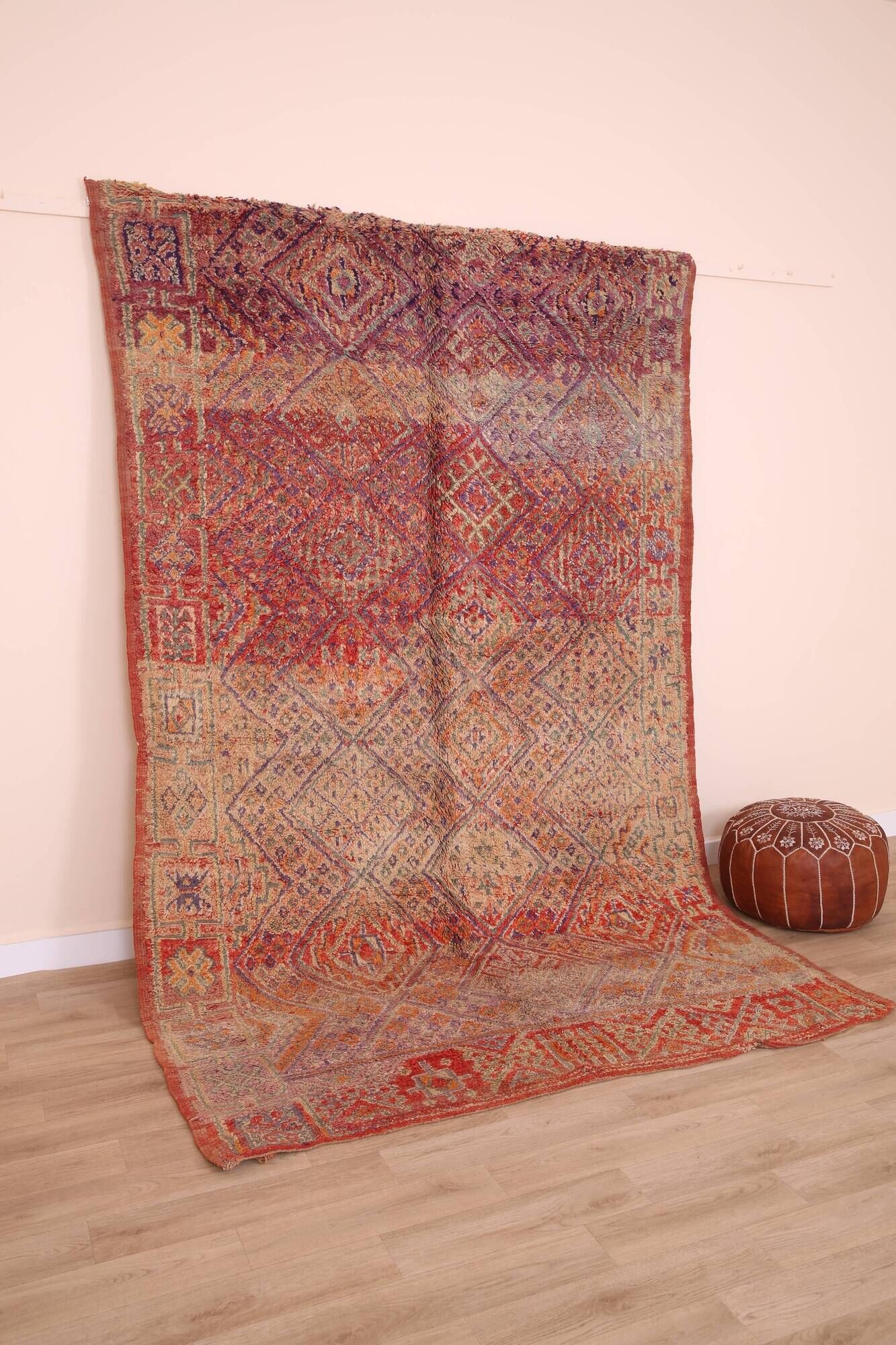 Vintage Moroccan Wool Rug 184 x 285 cm, Handmade Berber Rug, Old Rug Boho
