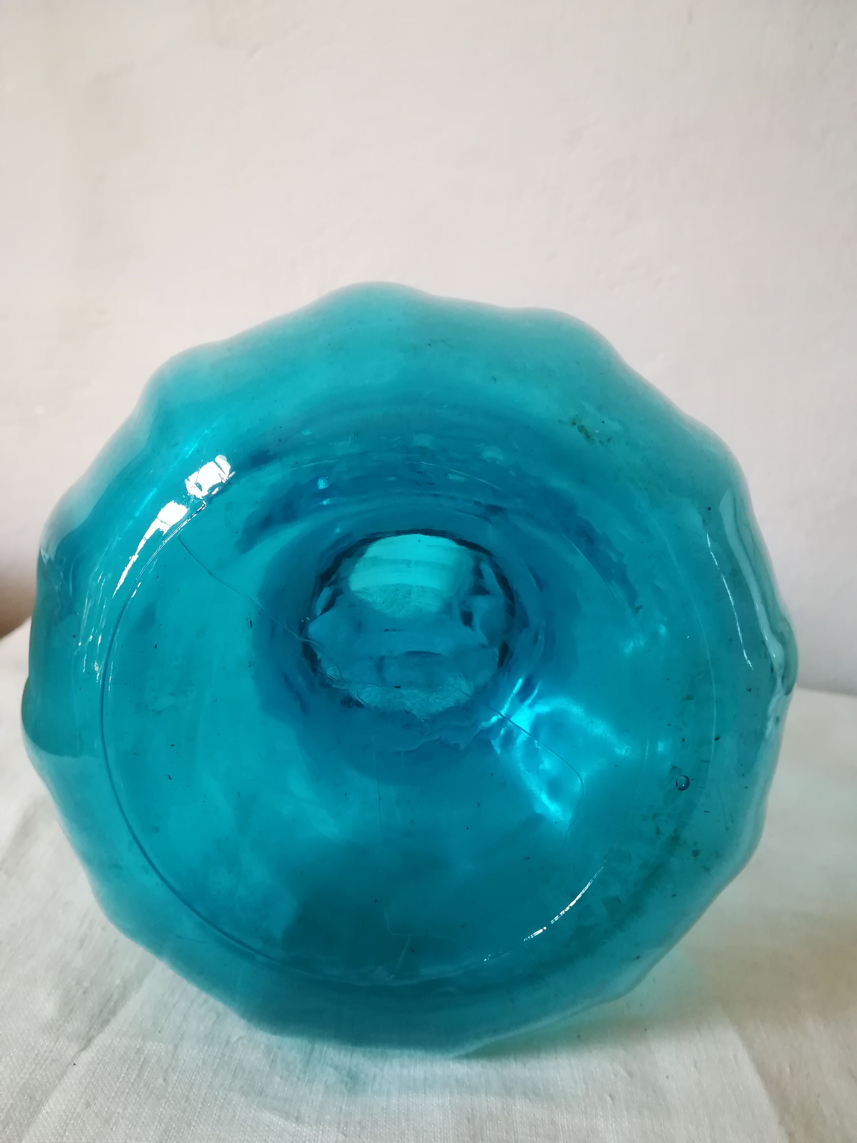 Turquoise blue coloquinte vase
