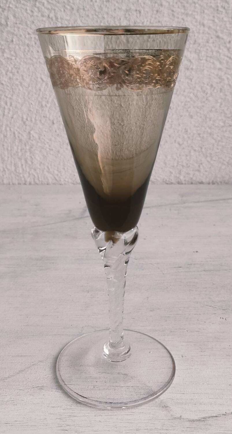 Set of 5 Murano glass flutes