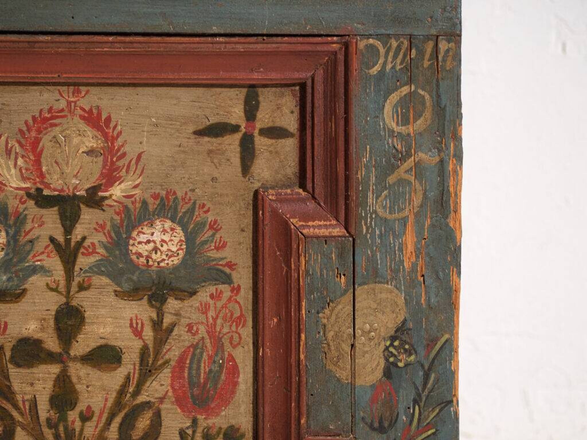 Antique wedding chest painted in pine – Austro-Hungarian Empire, Year 1775