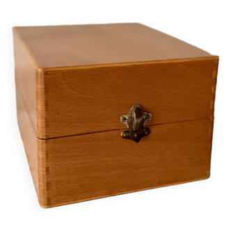 Vintage wooden index card box