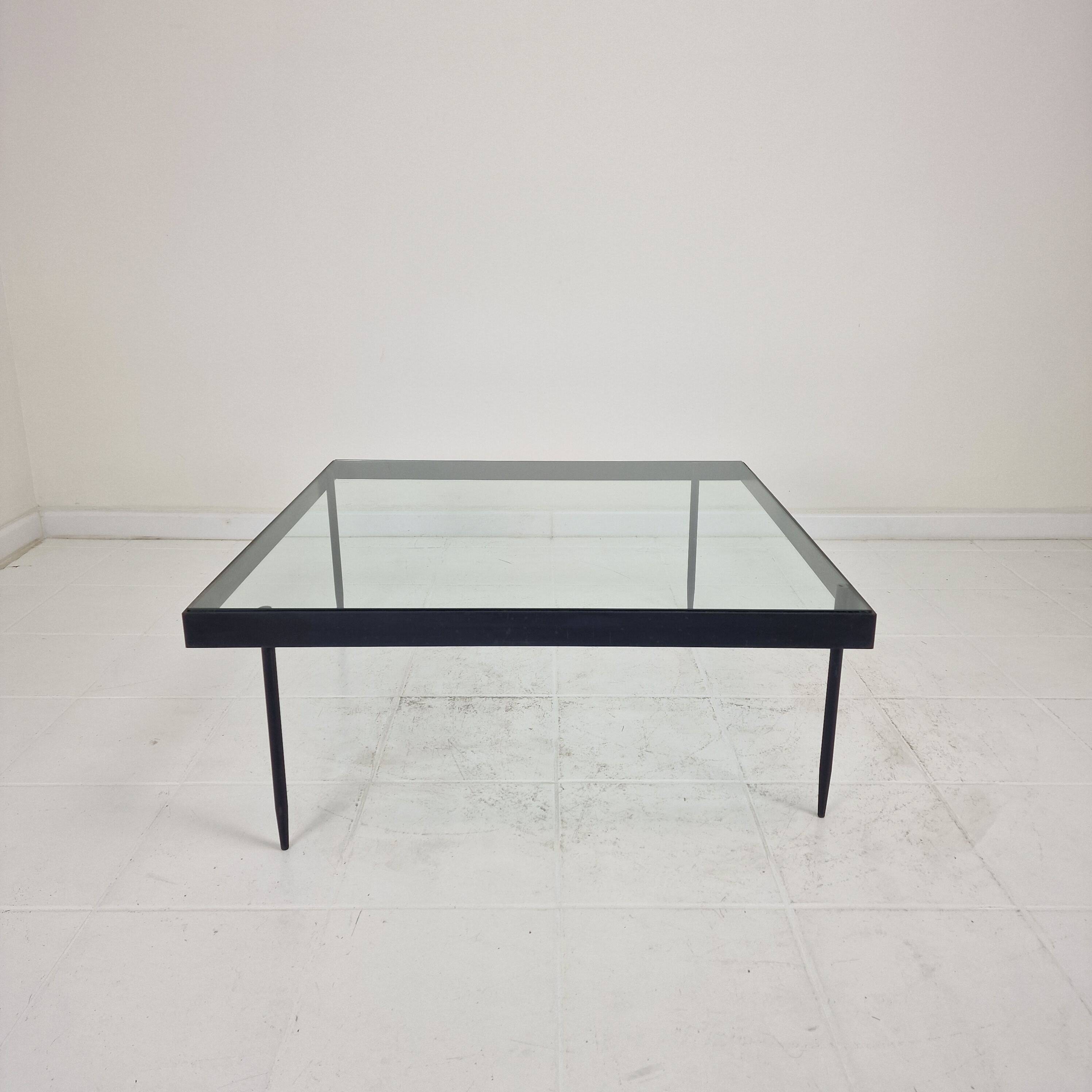 Janni Van Pelt "G4A" Coffee Table in Steel and Glass, Netherlands 1958
