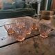 6 late Art Deco rosé glasses – molded star base