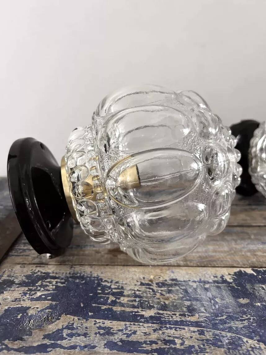 Paire d’appliques globes