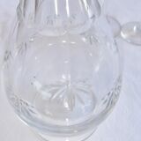 Bohemian crystal liqueur service Baccarat St Louis carafe glasses signed by an anchor