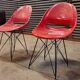 Pair of red chairs by Miroslav Navràtil for Vertex 1959