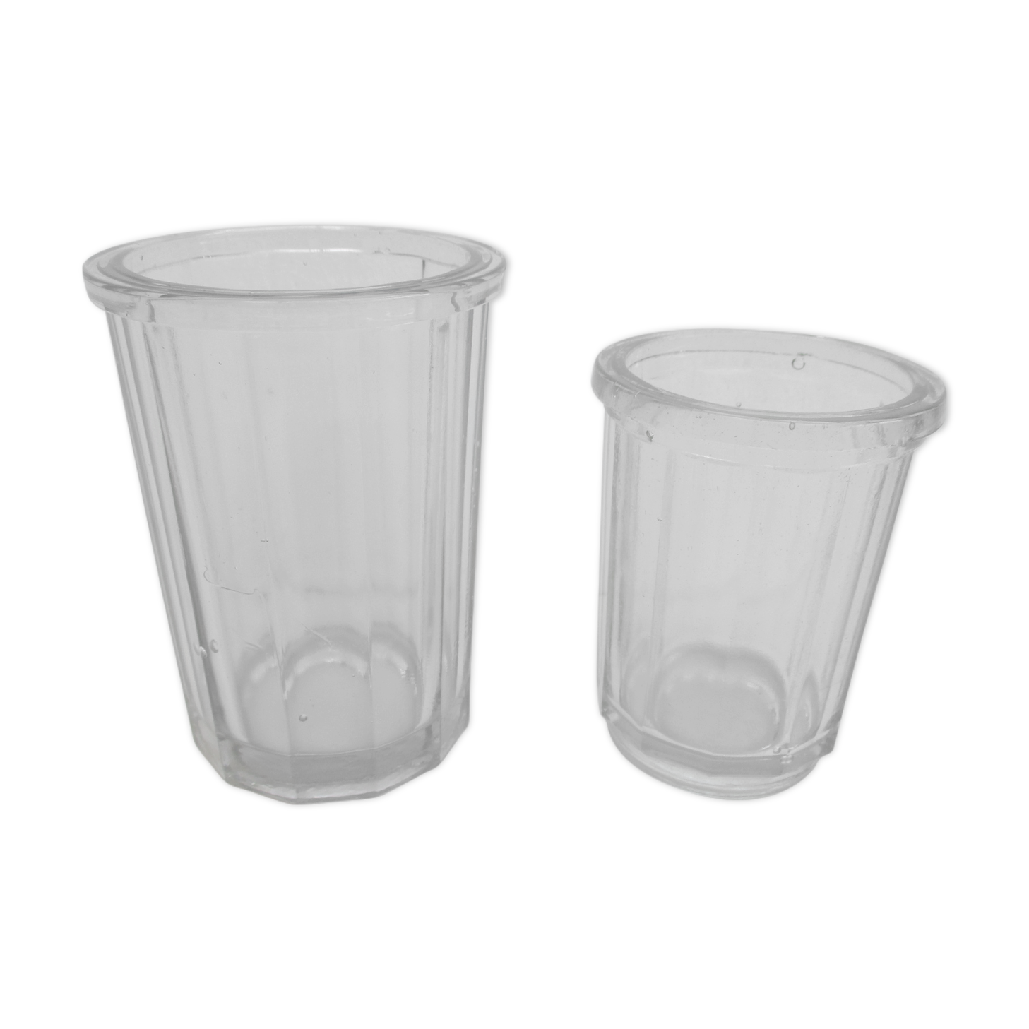 2 pots à confiture anciens en verre