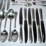 Ercuis trianon silver-plated cutlery set – 42-piece tableware with crossed ribbon design