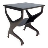 Black Ebonized Beech Serving Cart in the Style of Ico Parisi, Italy