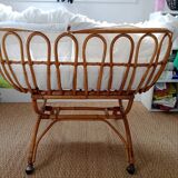 Vintage rattan cradle