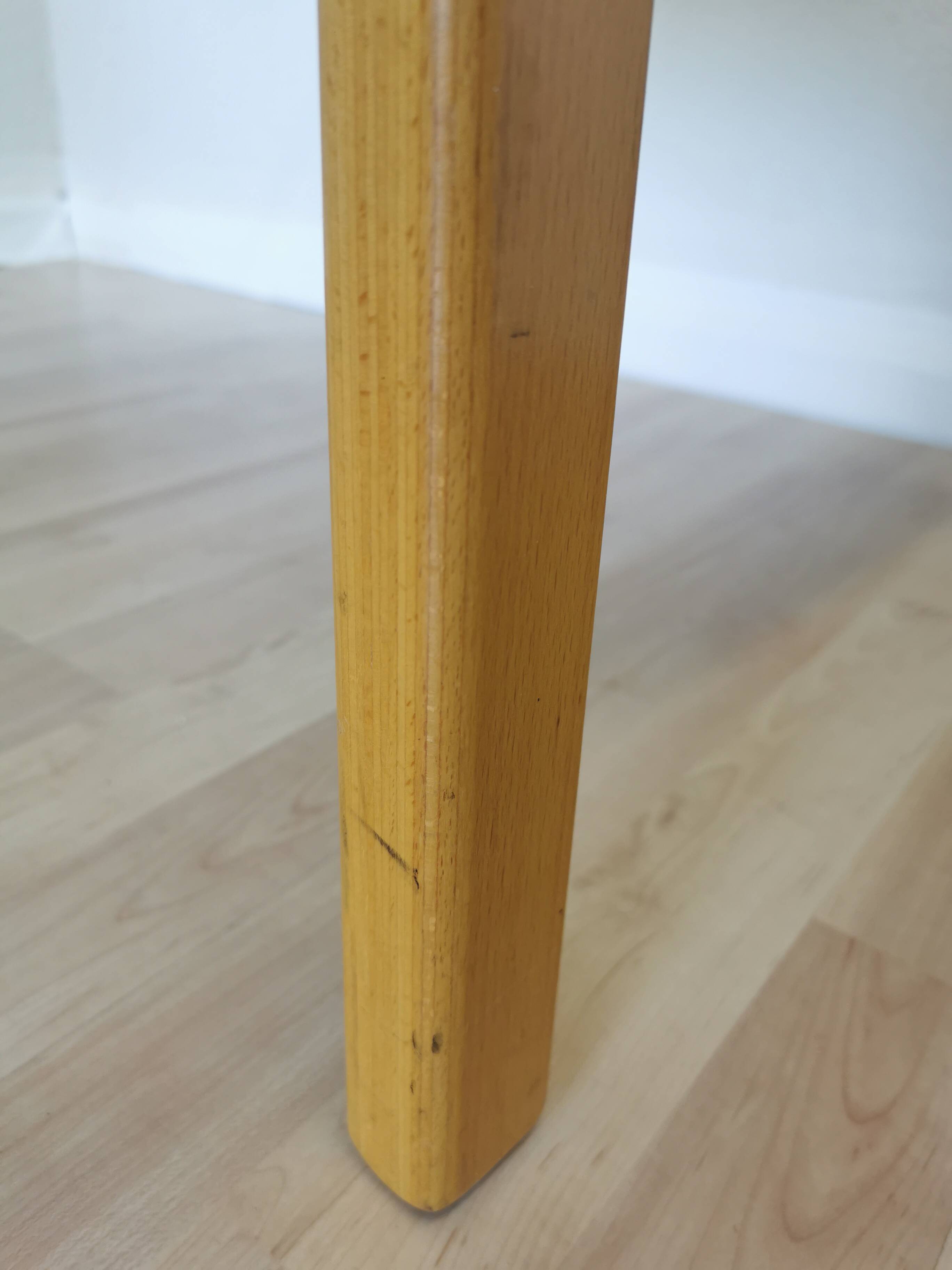 Vintage Beech Wood Dining Chair: 1970s Space Age Black Fabric