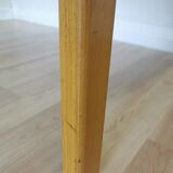 Vintage Beech Wood Dining Chair: 1970s Space Age Black Fabric