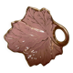 Tray, ring holder in the shape of a pink and gold leaf.