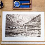 The barns of Moudang, Hautes-Pyrénées, photo printed in 1937.