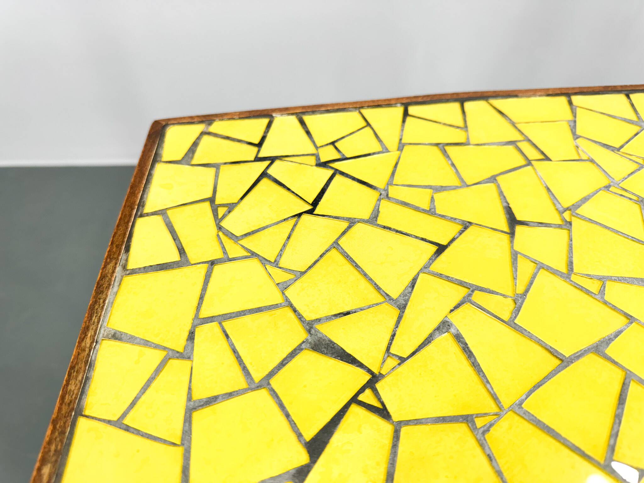 Midcetury Wood & Glass Mozaik Coffee or Side Table, Germany