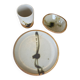 Set of 3 vintage Gres pieces from La Colombe pottery, signed.