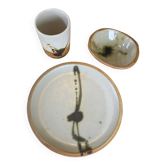Ensemble 3 pièces Gres vintage Poterie La Colombe signé