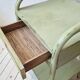 Copy of a pair of patinated metal bedside tables.