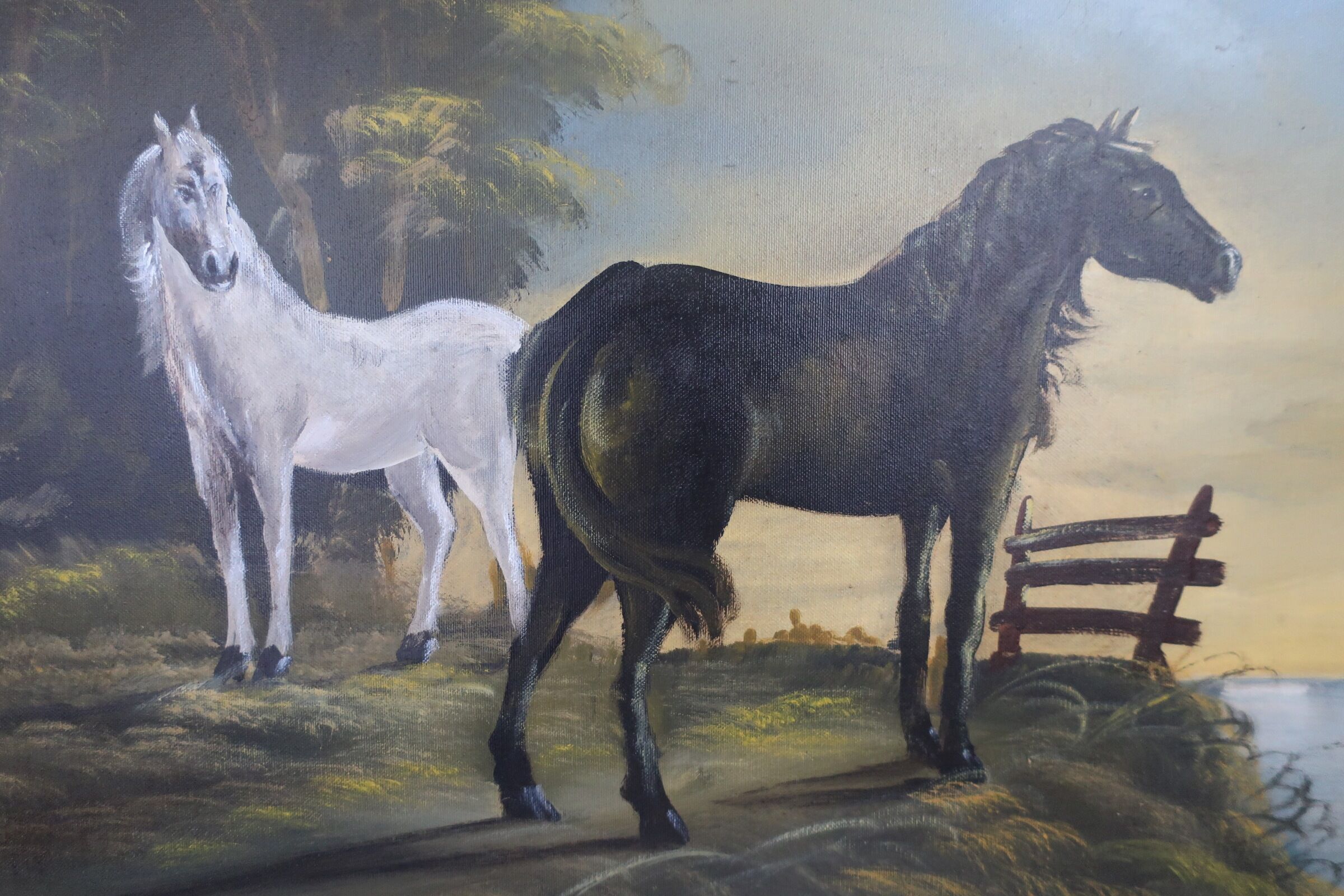 Oil painting - horses - painter teixeira cardoso.
