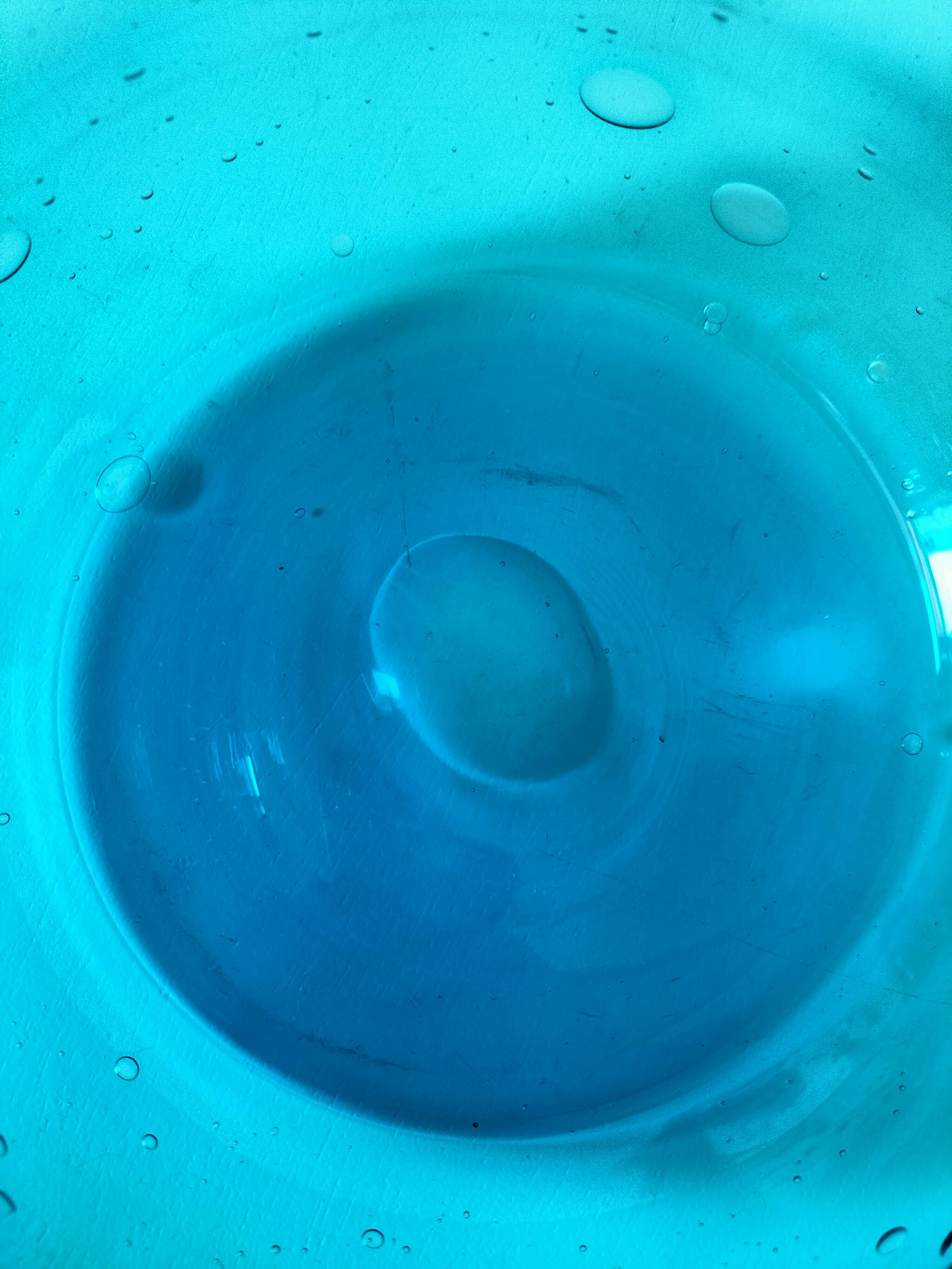 Vintage turquoise blue bubble glass coupe