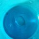 Vintage turquoise blue bubble glass coupe