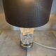 Lampe de table moderniste en verre texturé et chrome Peill & P