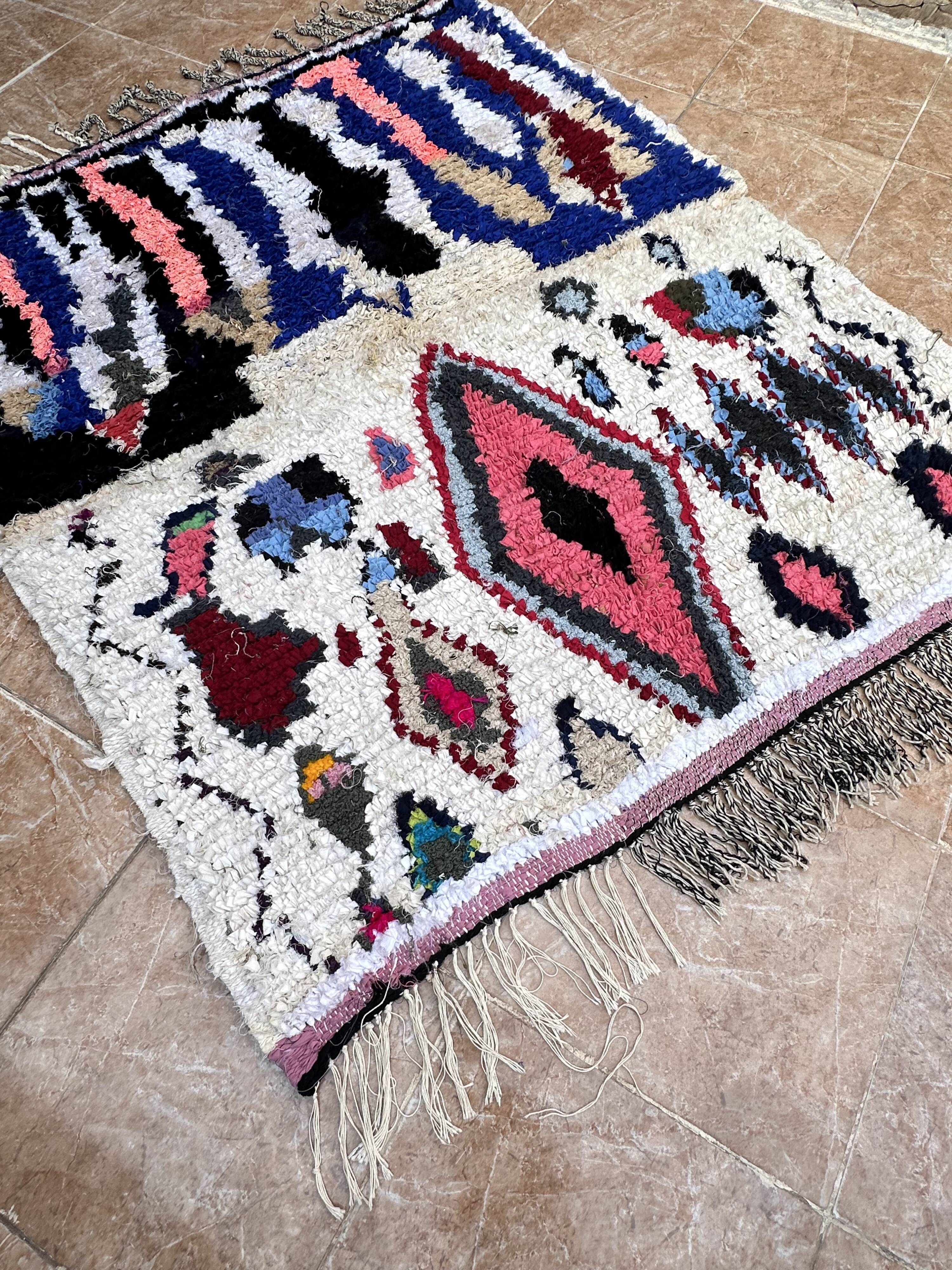 Tapis Boucherouite | Tapis marocain | Tapis éclectique | Tapis marocain
