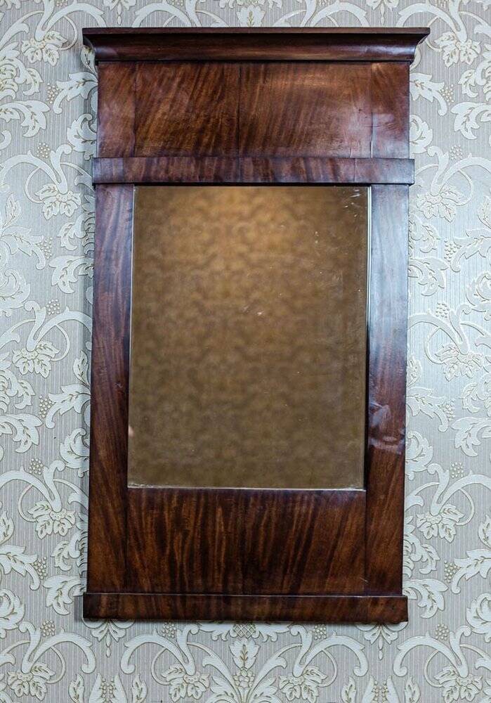 19th-Century Biedermeier Pier Glass in Dark Brown Mahogany Frame, 1890s