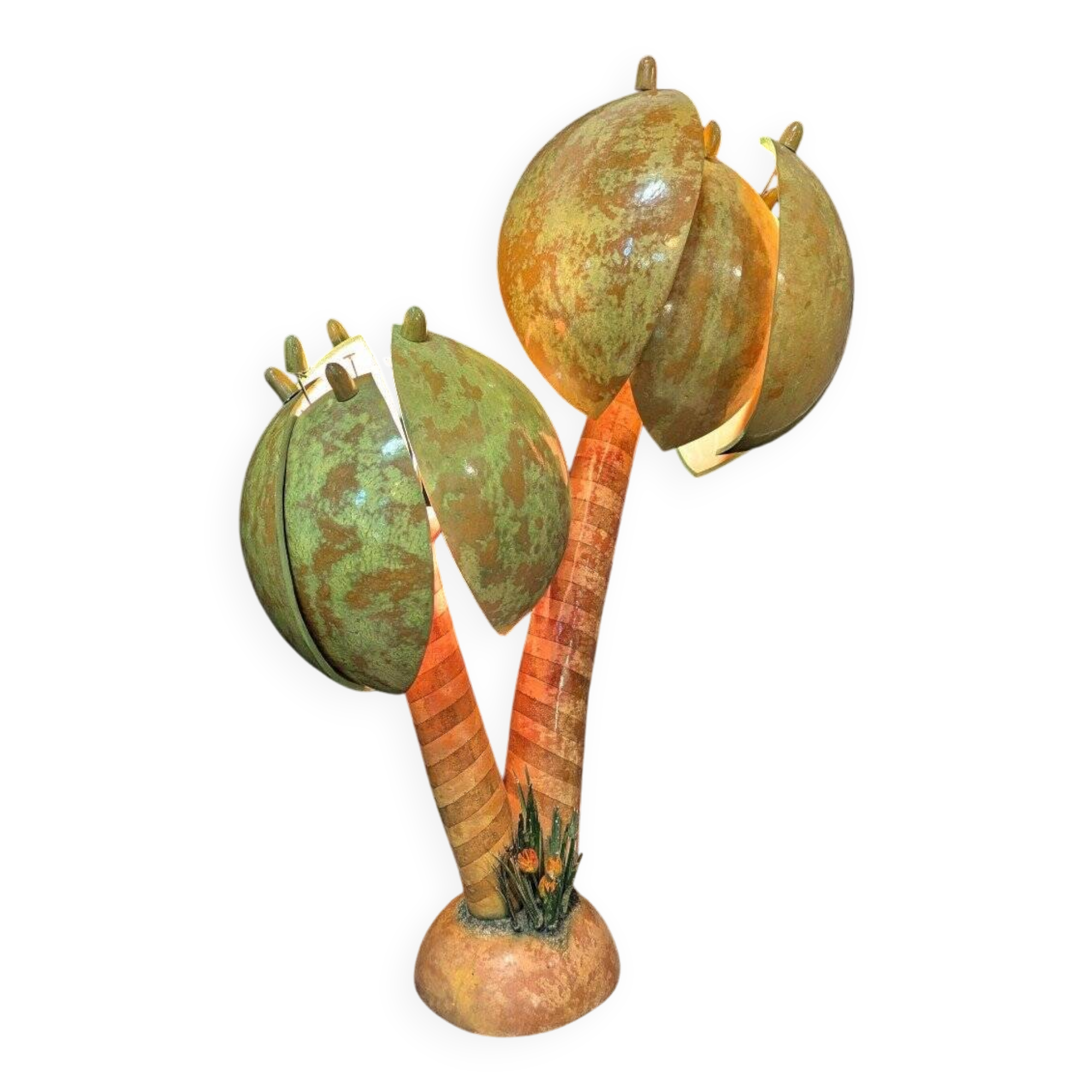 Vintage coconut wood lamps